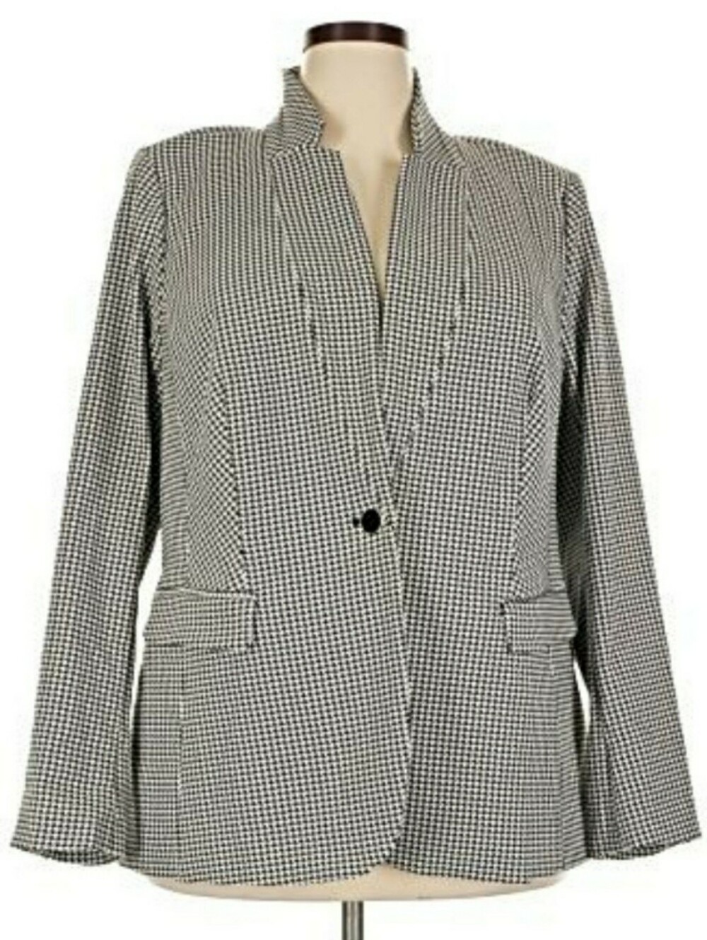 Lane Bryant , Sexy Stretch, Houndstooth Black White Blazer, Size 20